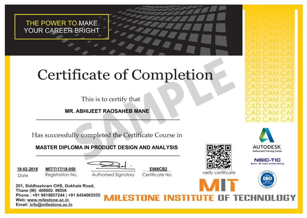 MIT Certification - Mechancial Draughtsman Course